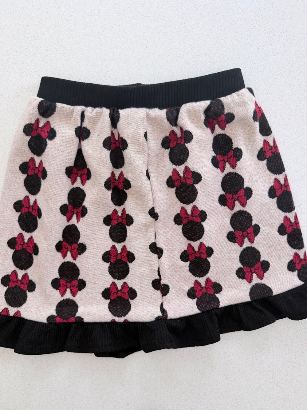 Black, Red and Cream Knit Minnie Mouse Skirt 5T